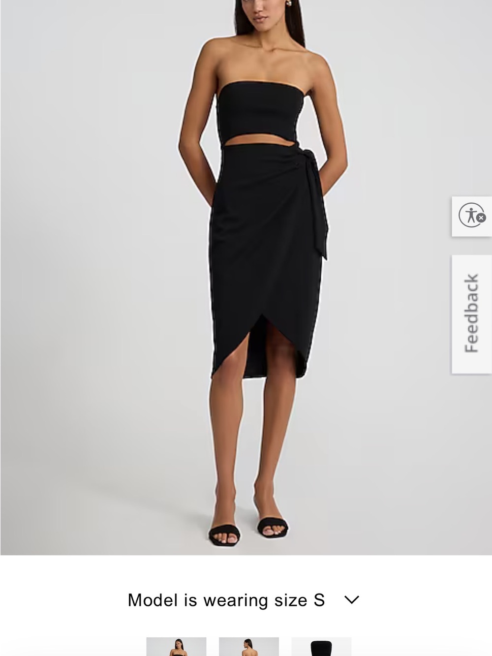 Express strapless cutout tie wrap midi sheath dress